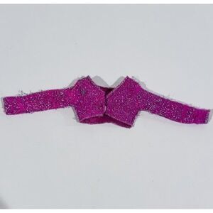 Vintage 80s Barbie & The Rockers Pink & Silver Tinsel Sparkly Jacket‎ Cardigan